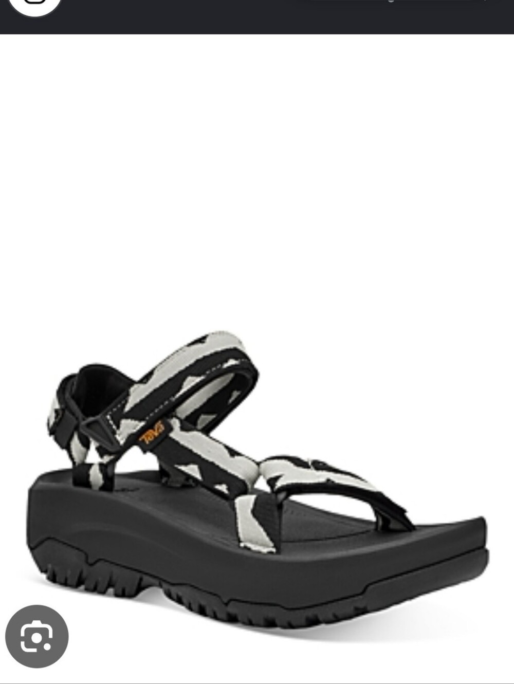 Teva Women's Platform Sandal in Black and White Strap Print